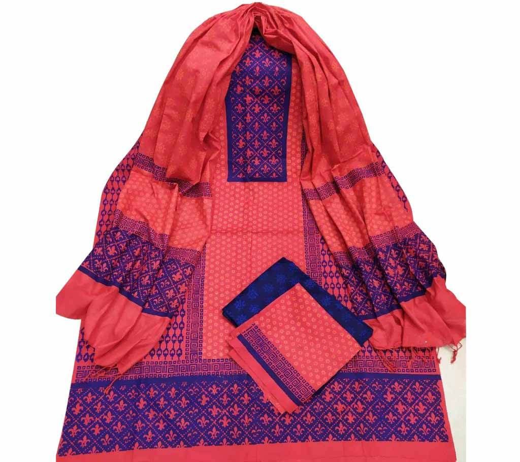 Unstitched Block Printed Cotton Salwar kameez st-28