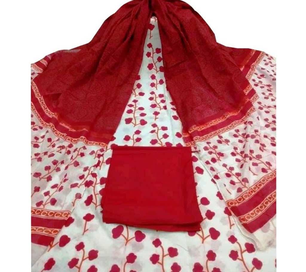 Unstitched skin printed cotton salwar kameez fs-79
