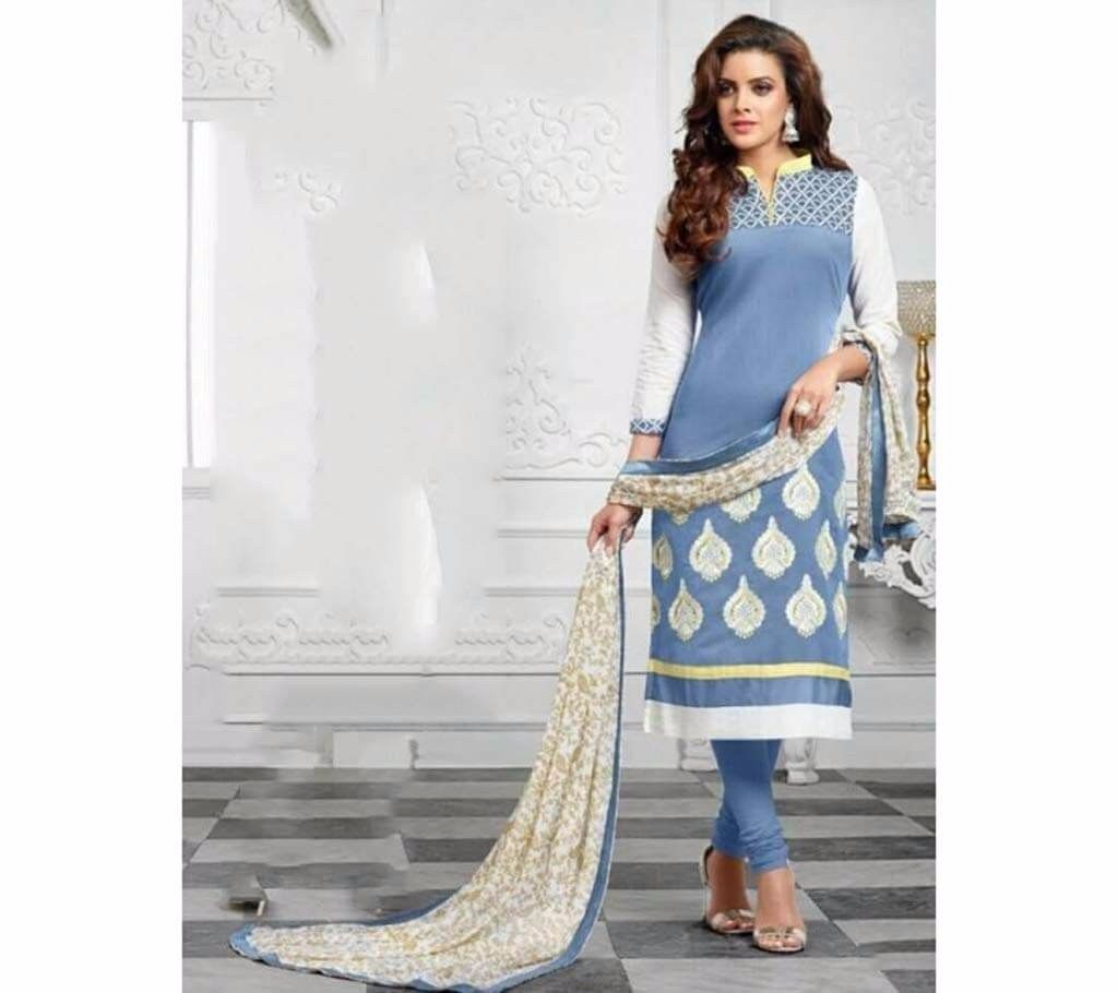 Unstitched (Replica) Cotton three pcs Salwar Kameez