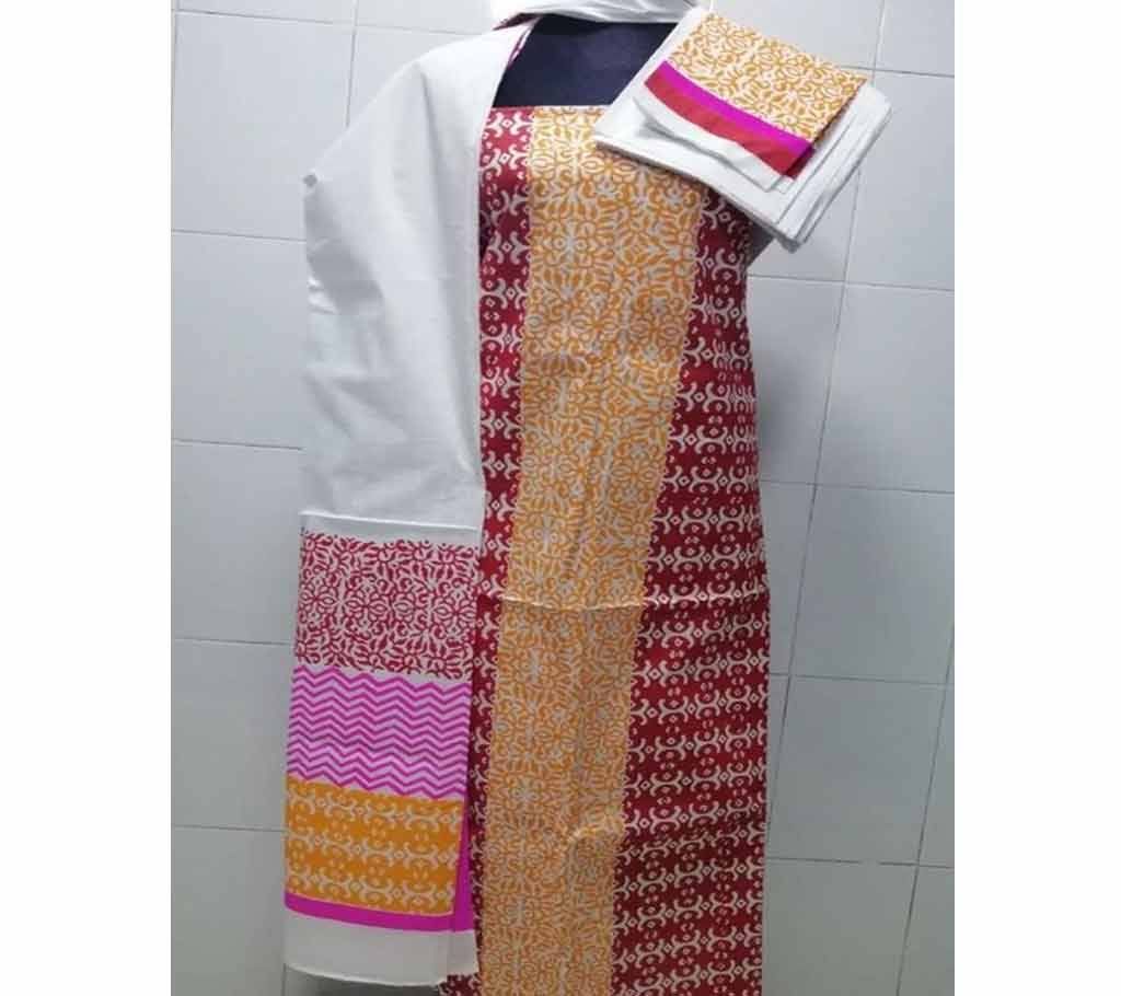 Unstitched 3 piece red