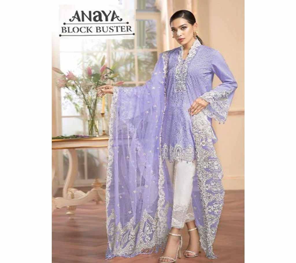 Unstitched Cambric cotton Salwar kameez for Women- 19 - 1008