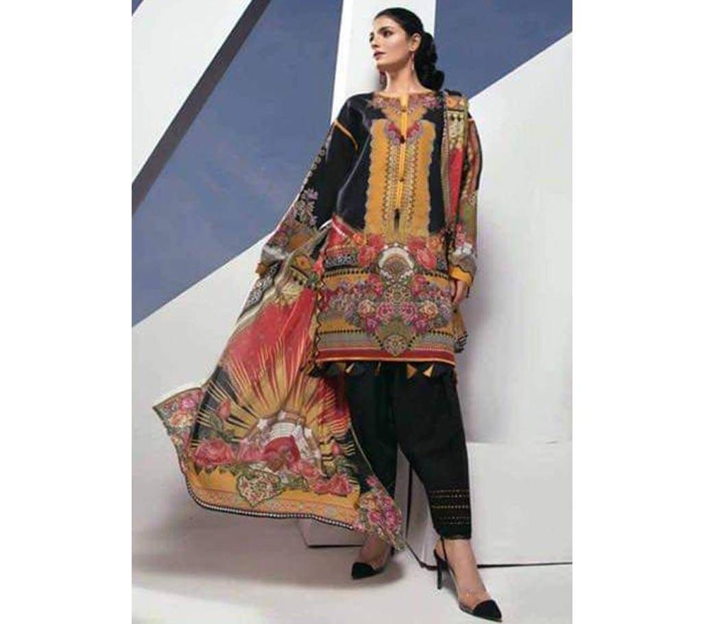Ferdous Collection Unstitched Pakistani Lawn 3Pcs-Black