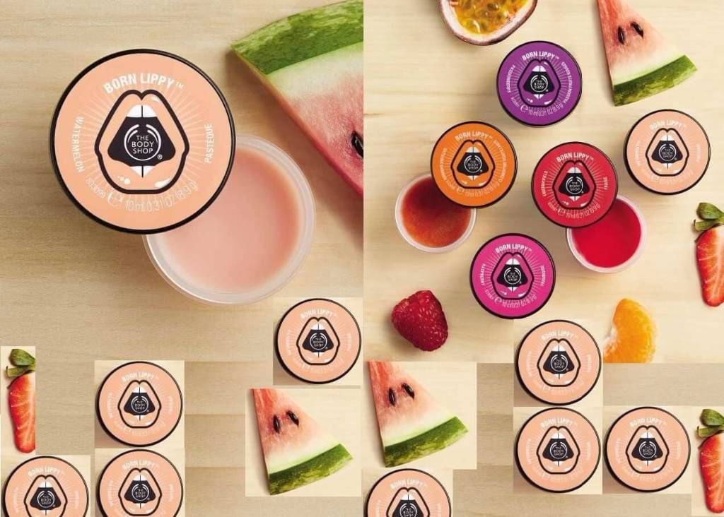 The Body Shop Born Lippy pot lip balm- Watermelon