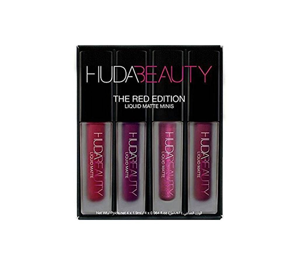 Huda Beauty RED Edition Lipstick-4 pcs (Malaysia)