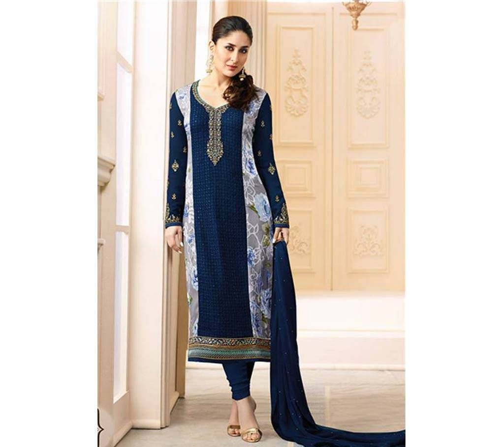 Indian Embroidery Silk Three Piece