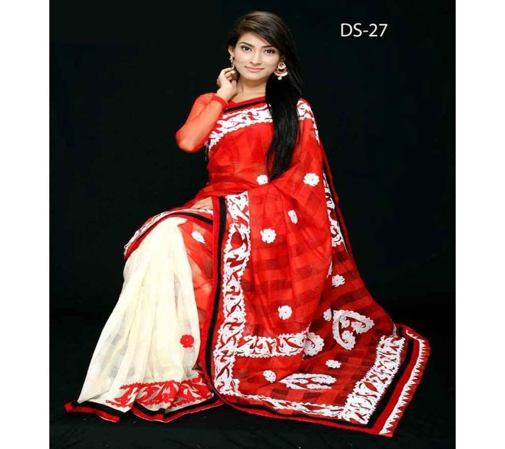 Boshakhi Silk Applique Sharee