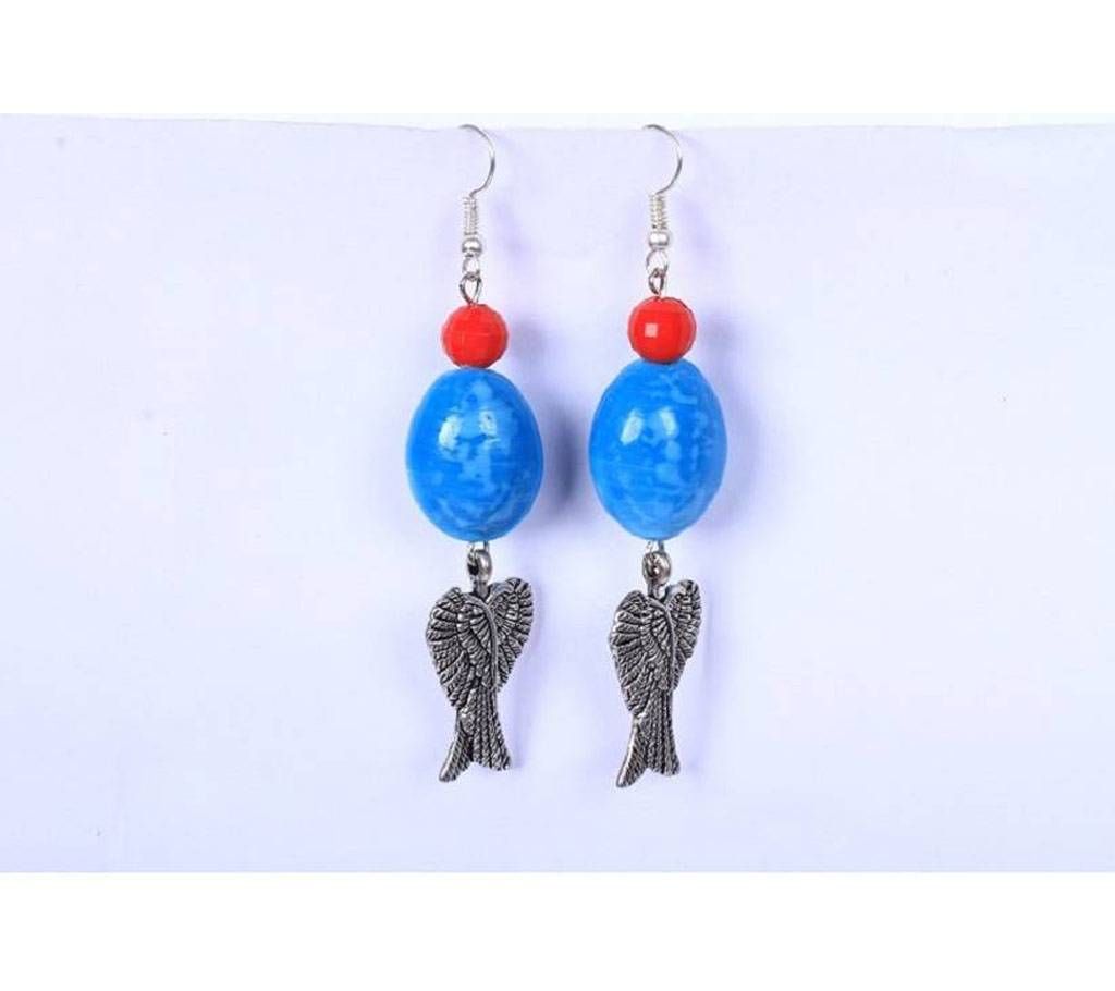 Blue Ceramic Beaded Earring