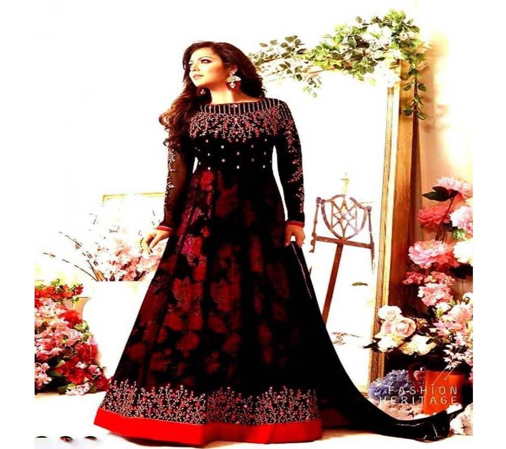 Unstitched Black Georgette Gown