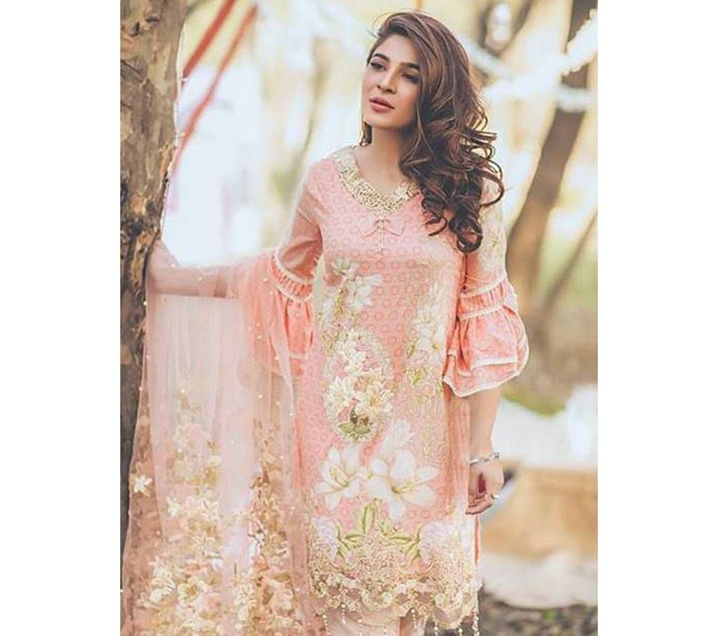 Sana Safinaz Unstitched Embroidery Cotton Three-Piece
