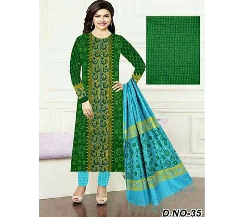 Un-stitched Rajdhani Voyel Cotton Block print Salwar kameez St block-919 - Copy