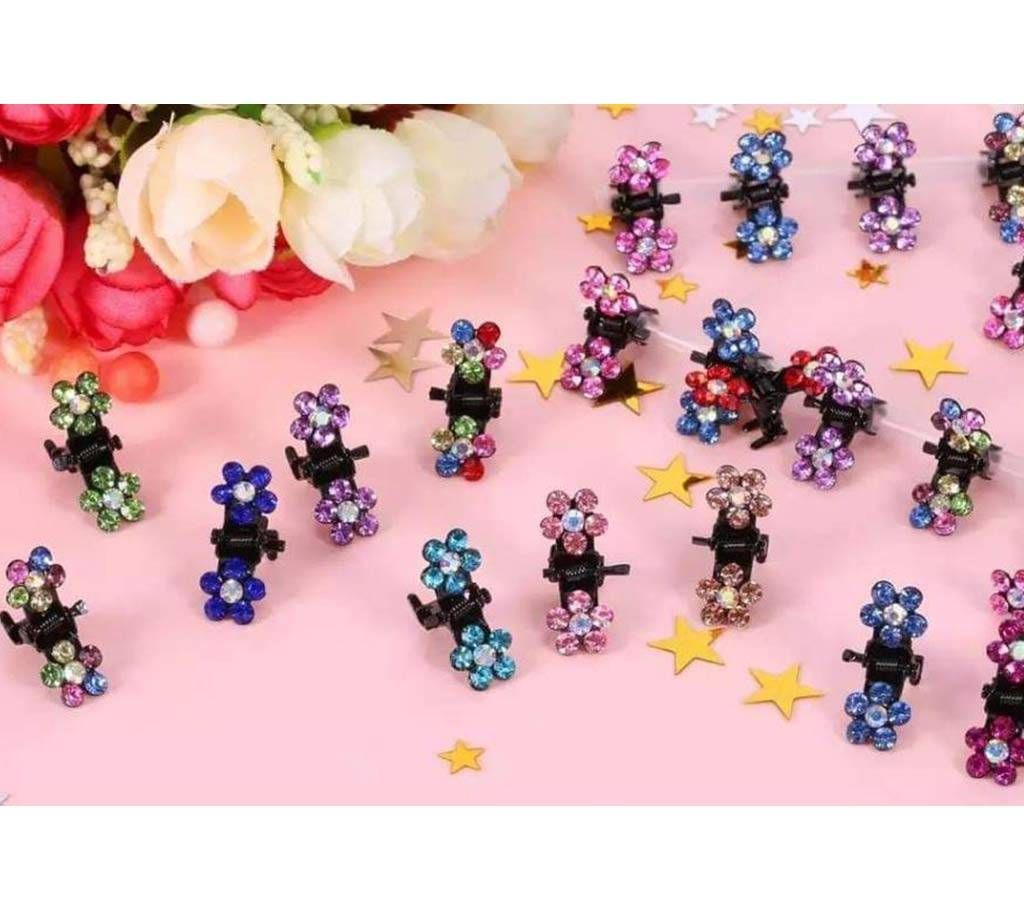 Mixed color 12pcs Cryatal stone Hair clip