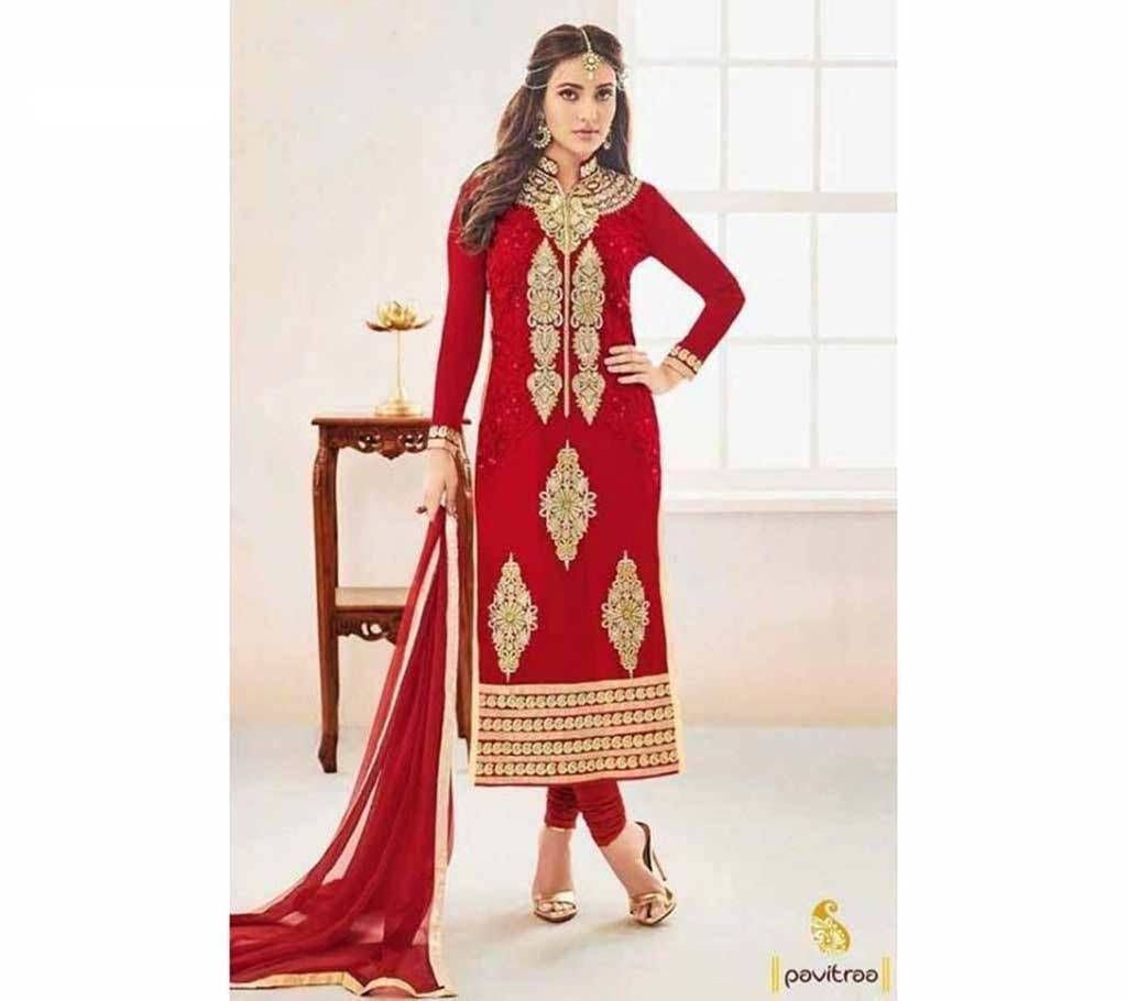 Indian Replica Unstitched Block Printed Cotton Three-Piece
