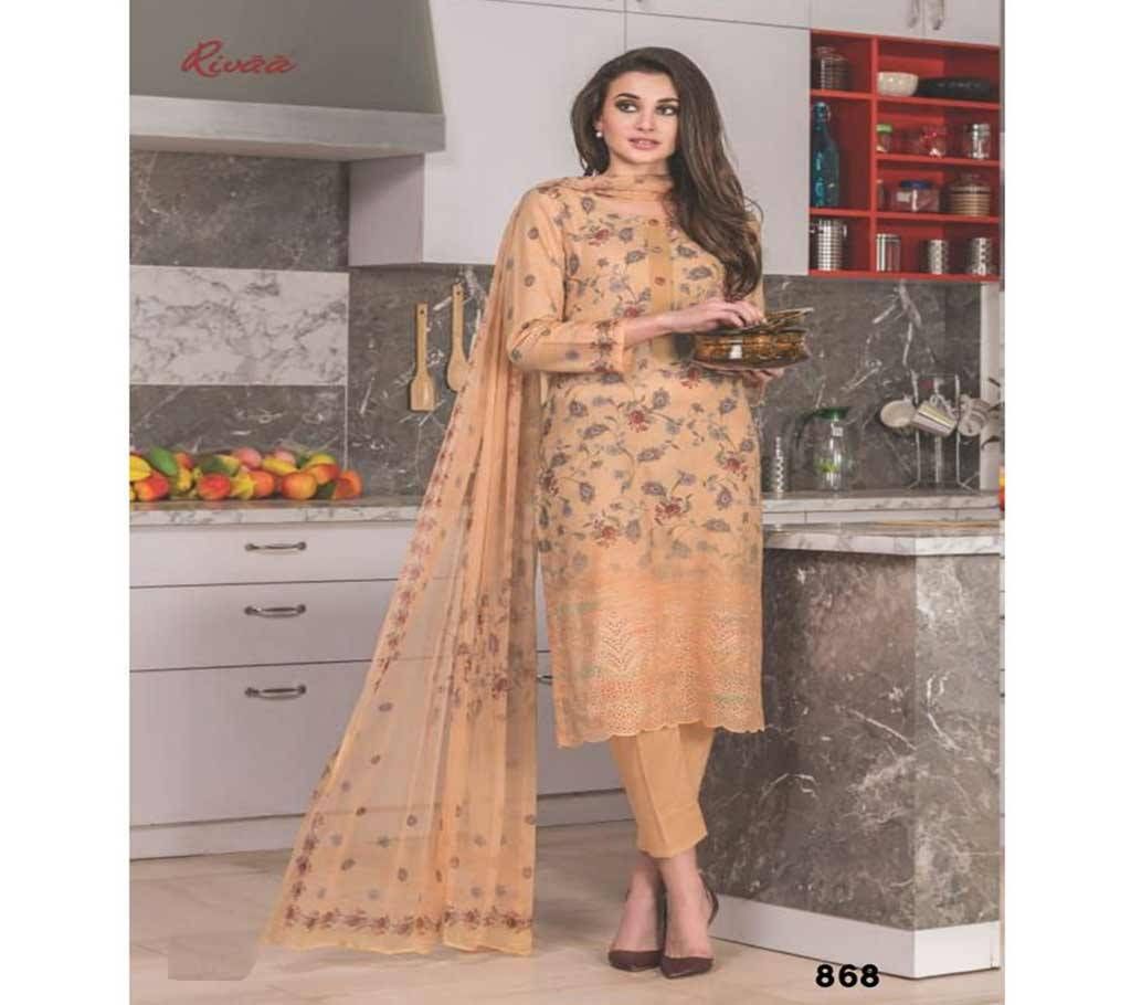 Rivaa Latika - 868 Unstitched Cotton Suit