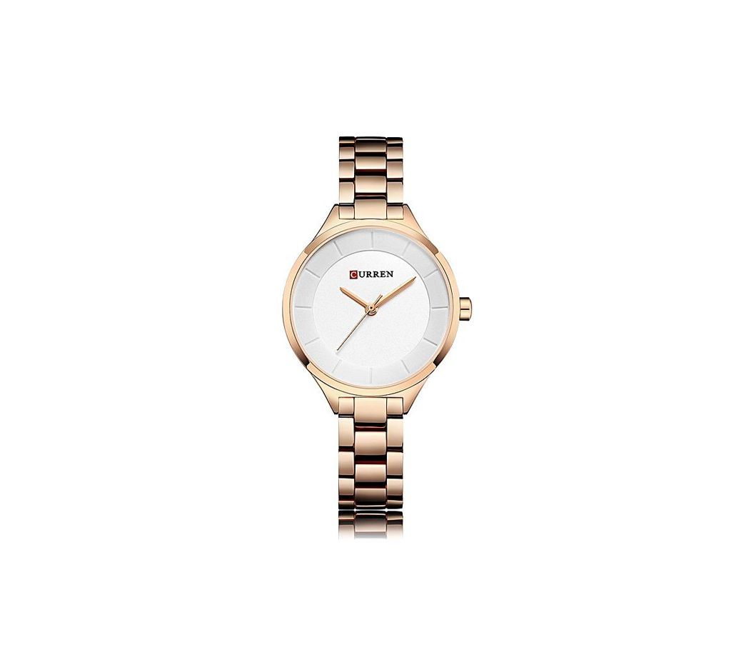 CURREN 9015 RoseGold Stainless Steel Watch For Women - White & RoseGold