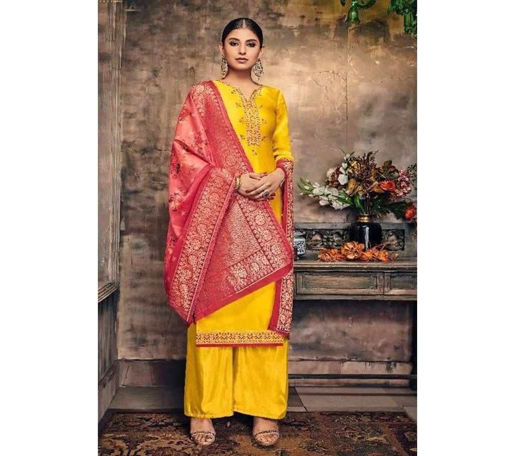 HANSA PRINT HUSNA BANARAS VOL 9 EXCLUSIVE COLLECTION OF SALWAR KAMEEZ DUPATTA SET ( ROYAL YELLOW )