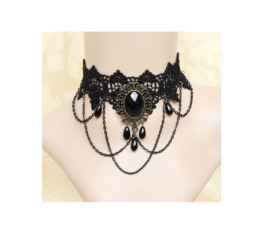 Neck Flower Pattern Mesh Necklace 