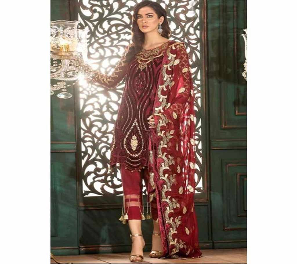 Unstitched Juvi Fashion Rangoon Georgette Embroidery- 42001 Salwar Kameez