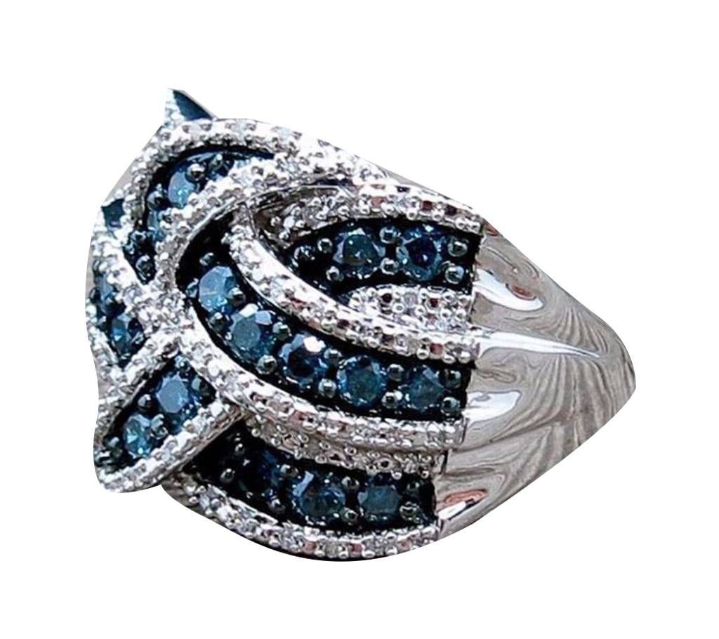 1Pcs New Gorgeous Crystal  Blue Ring