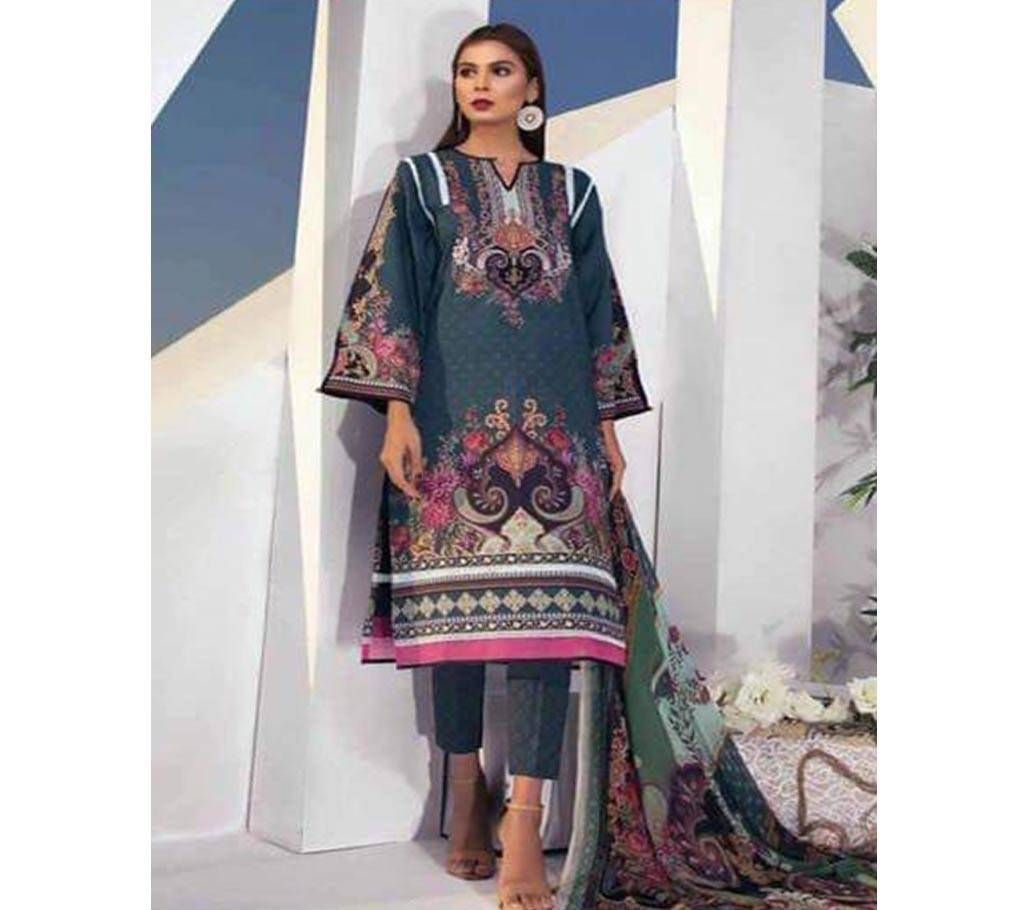 Ferdous Collection Unstitched Pakistani Lawn 3Pcs-Ash