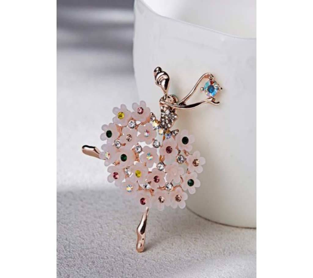  Enamel Crystel Art Ballet Dancer Girl  Brooches Pin For Women