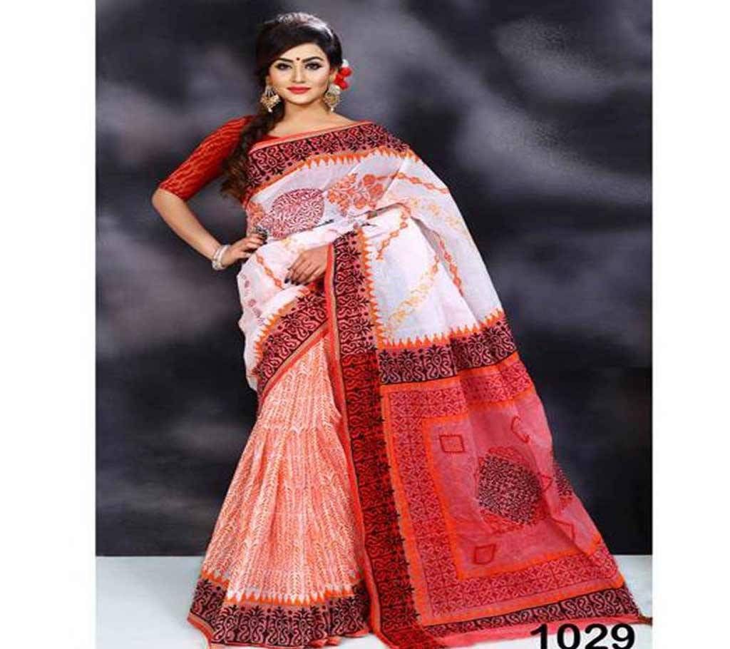 Pure Cotton Hand Block Sharee