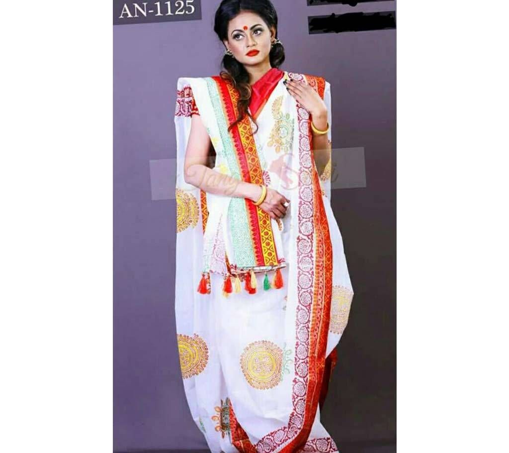Boishakhi Block Printed Cotton Saree