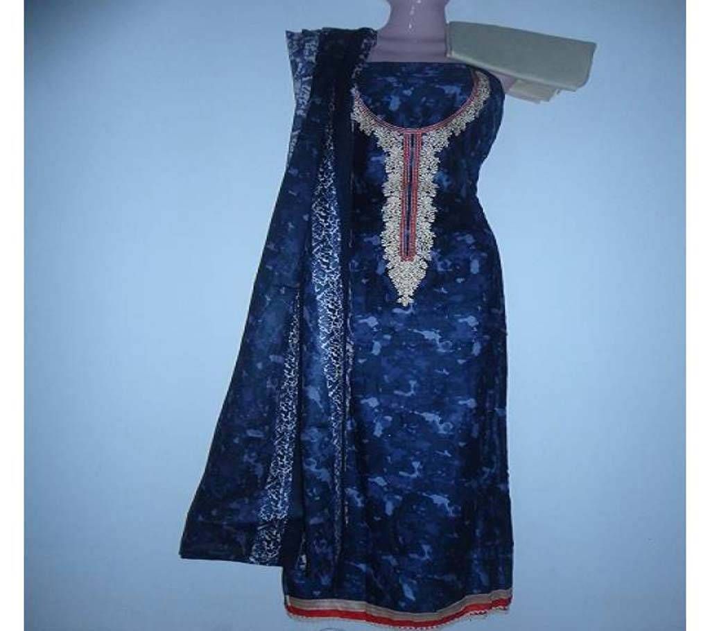 un stitched embroidery cotton three piece 