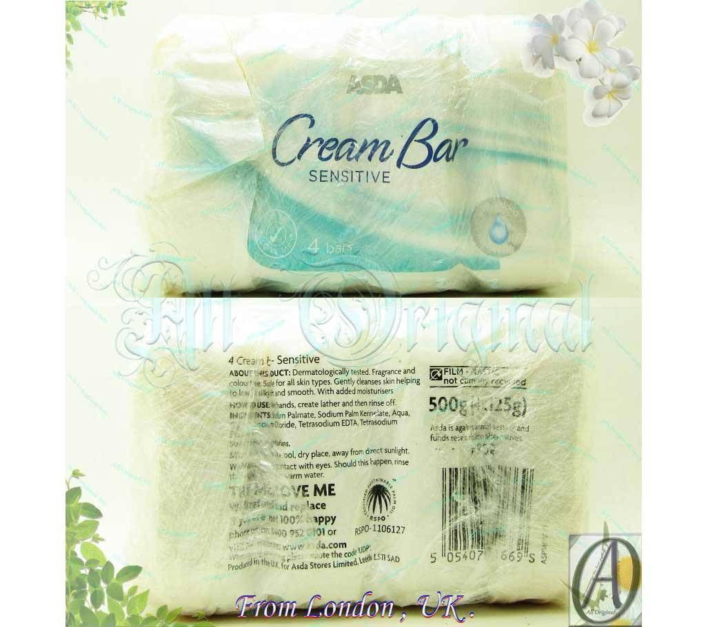 ASDA Fresh Cream Sensitive Soap Bars 500g (4x125g) Pack (UK)
