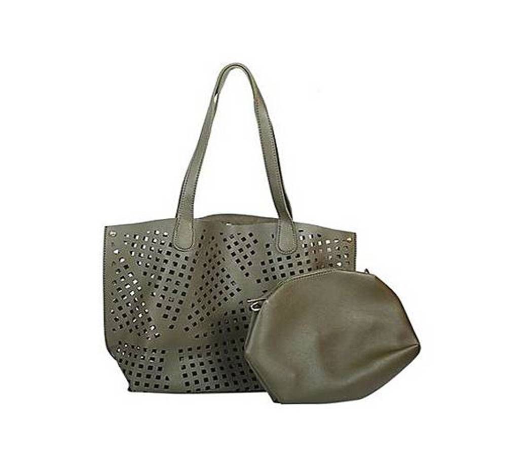 Olive PU Leather Side Bag For Women