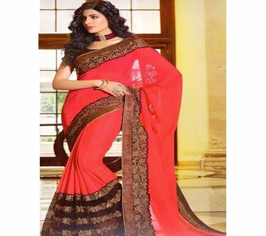 Georgette and embroidery work Saree ssc-733