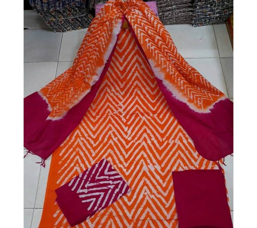 Unstitched Cotton Batik Three Piece
