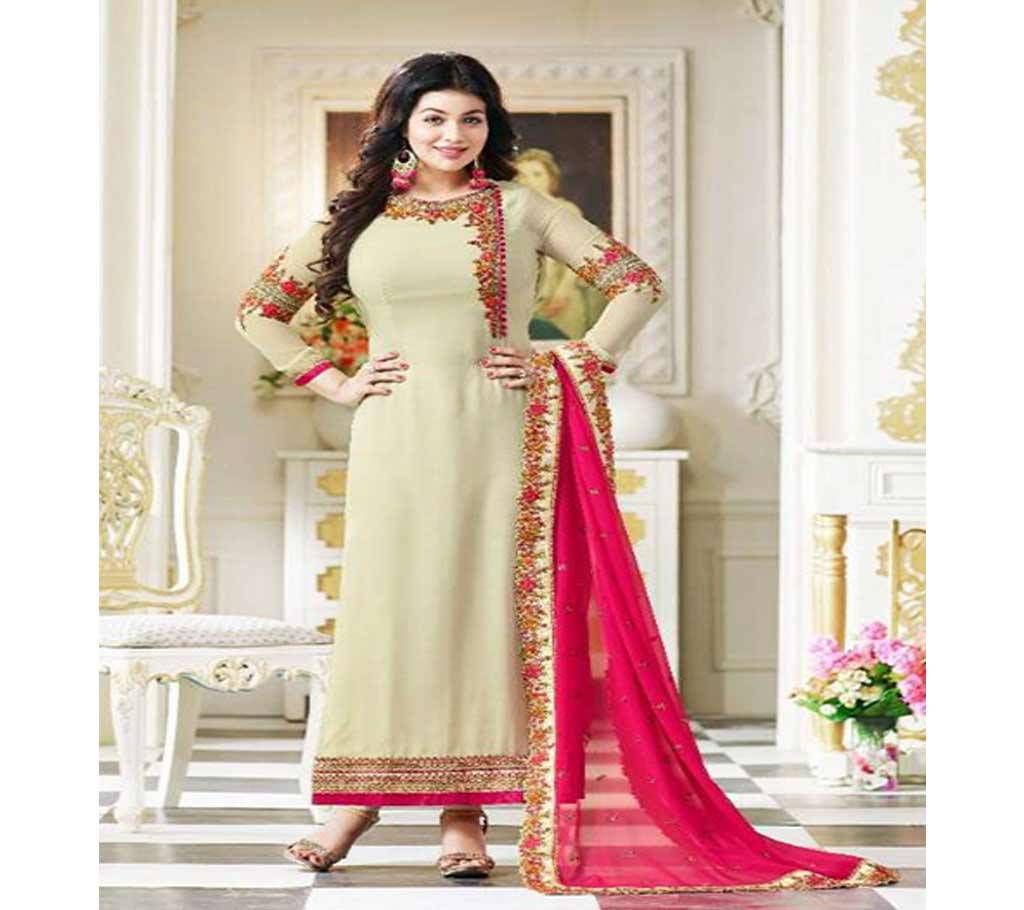 Unstitched cornsilk georgette salwar suit Three Piece 