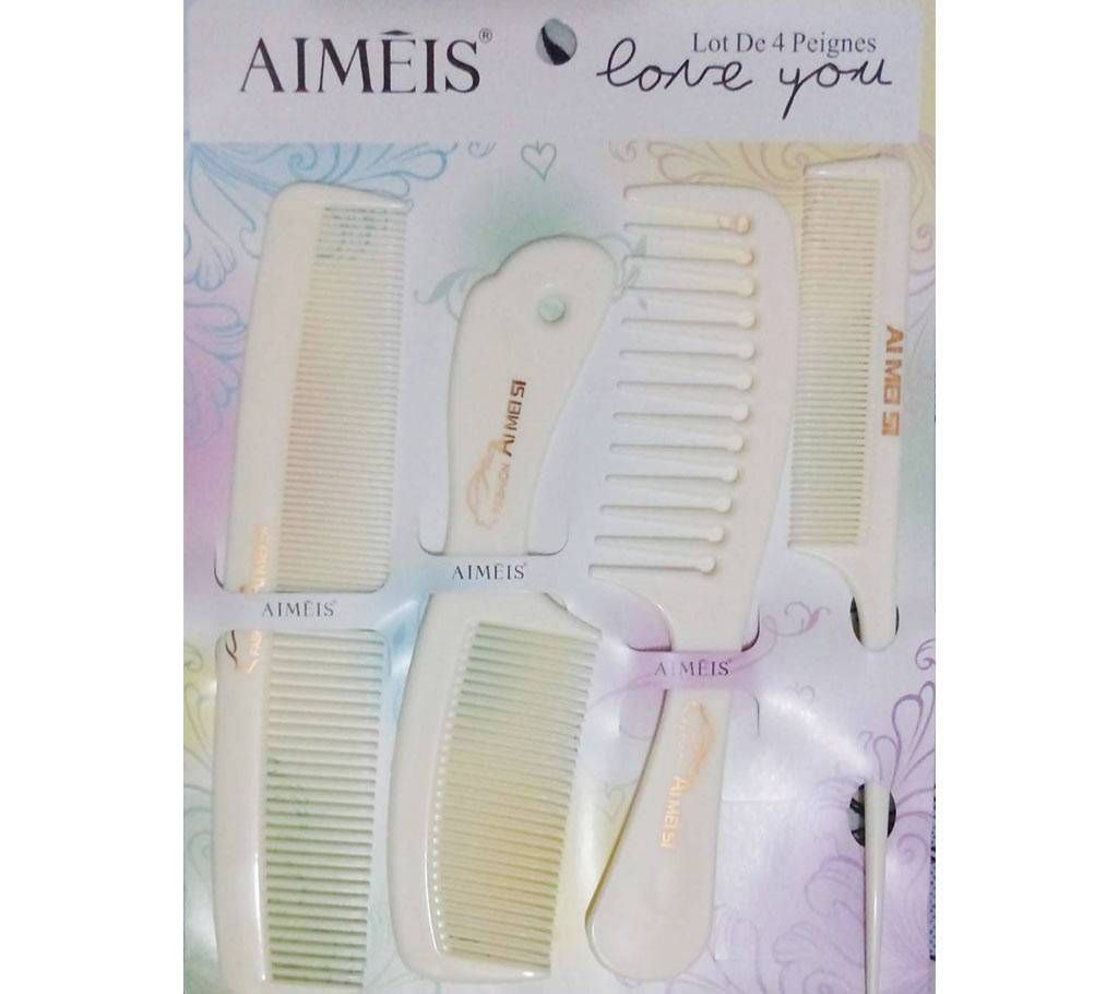 Aimeis White Comb Set Of 4