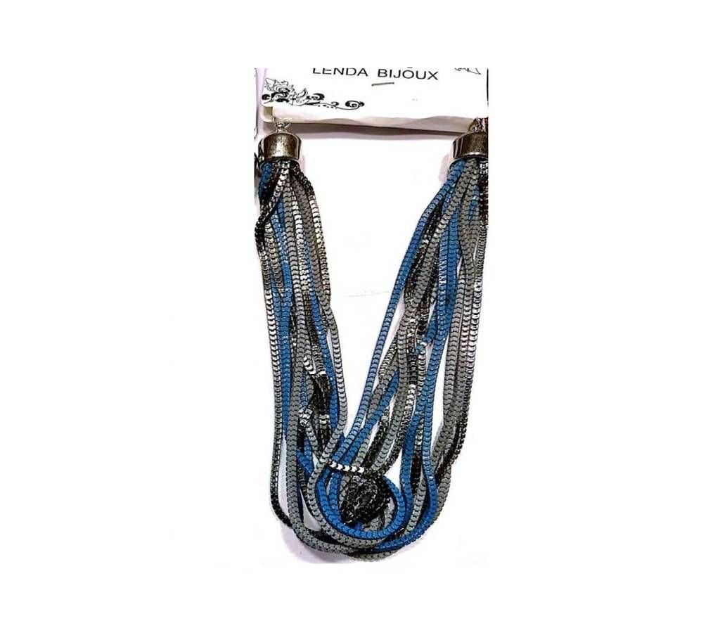 Metal Long Necklace for Women - Blue
