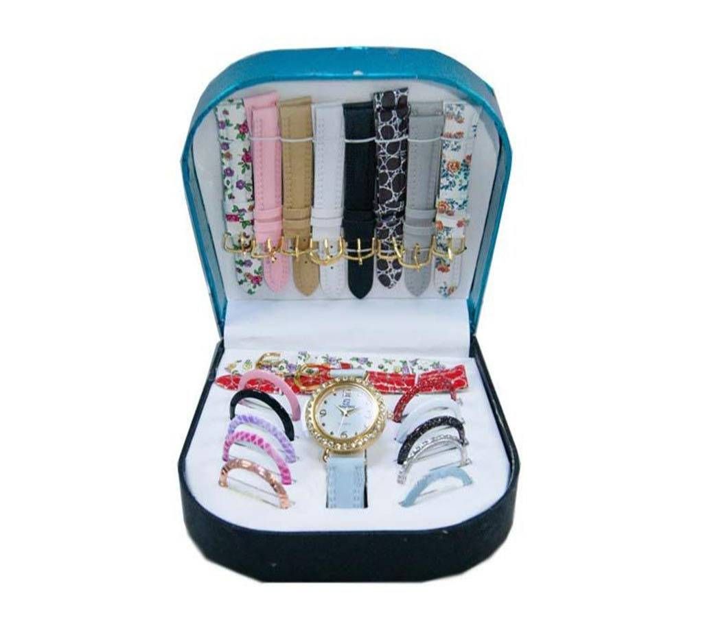 11 in 1 ladies dial&belt changeble watch