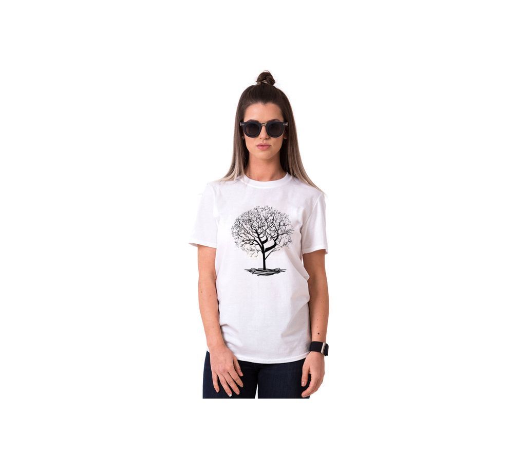 Tree Ladies Half Sleeve Cotton T-Shirt