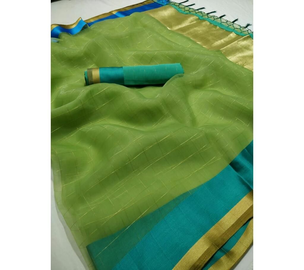 ORGANZA CHEX Sharee with blouse piece  04