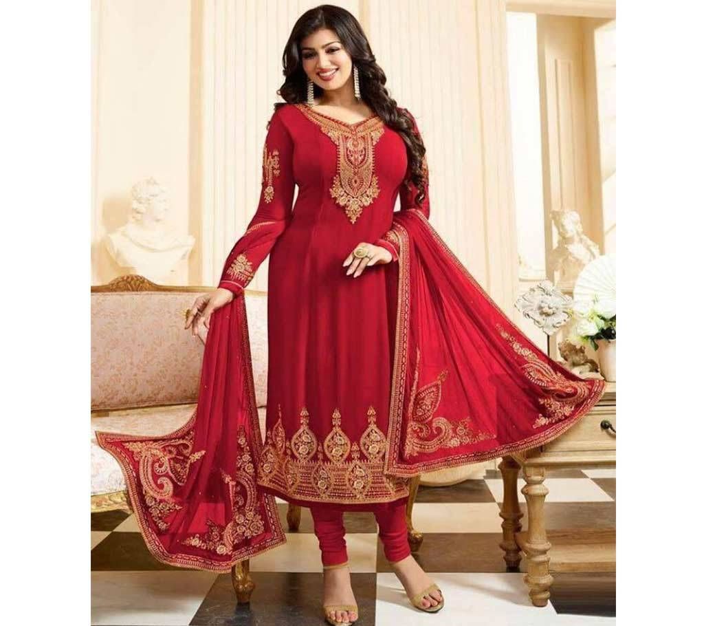Unstitched RED Salwar Kameez For Women Copy