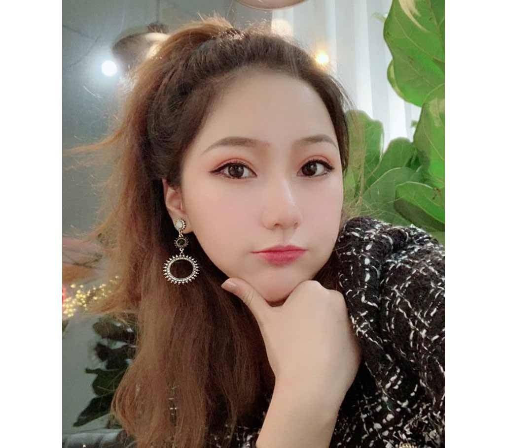 Crystal Round Dangle Earrings For Women