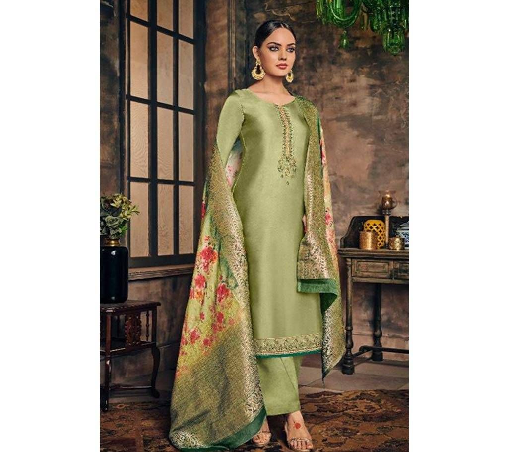 HANSA PRINT HUSNA BANARAS VOL 9 EXCLUSIVE COLLECTION OF SALWAR KAMEEZ DUPATTA SET ( ROYAL OLIVE )