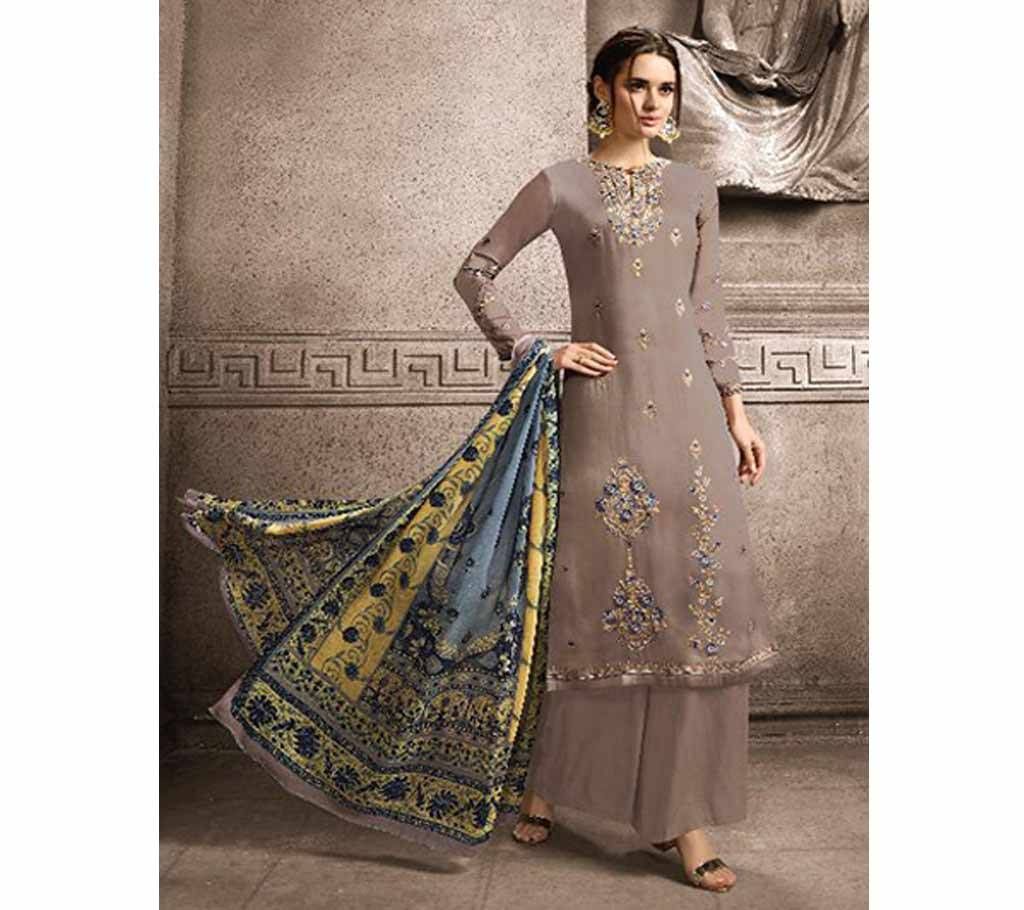 Dark Coffee Georgette 3Pcs