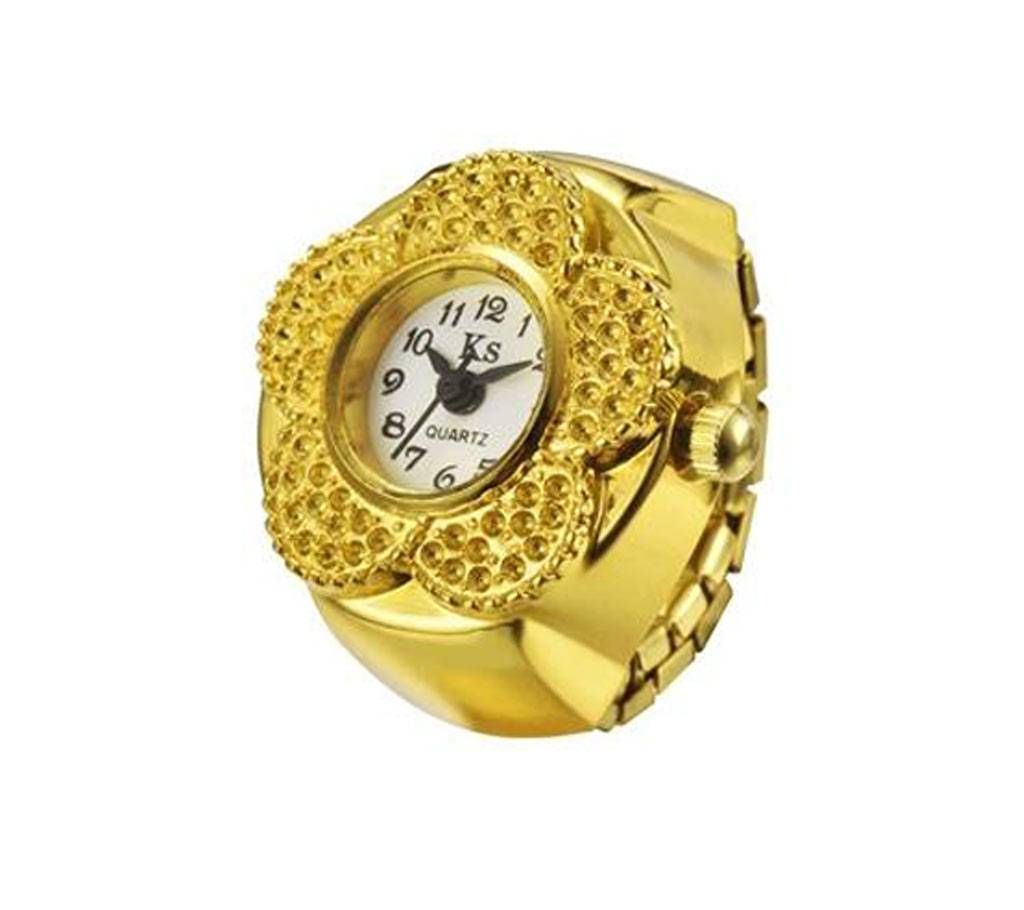 Gold Plated Finger Ring Watch