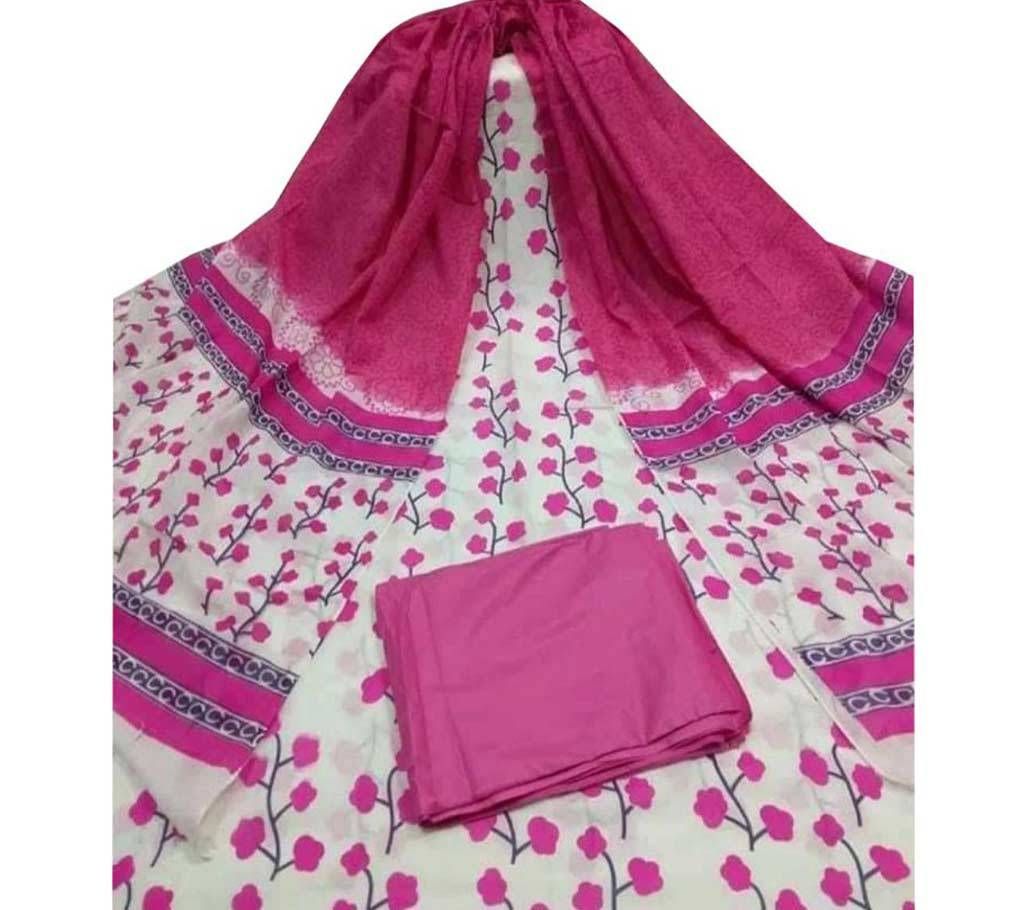 Unstitched skin printed cotton salwar kameez fs-80