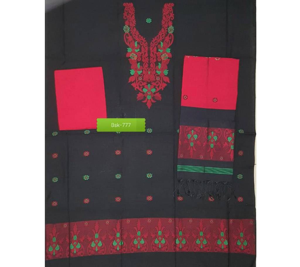 Unstitched Halfsilk Jamdani Three piece