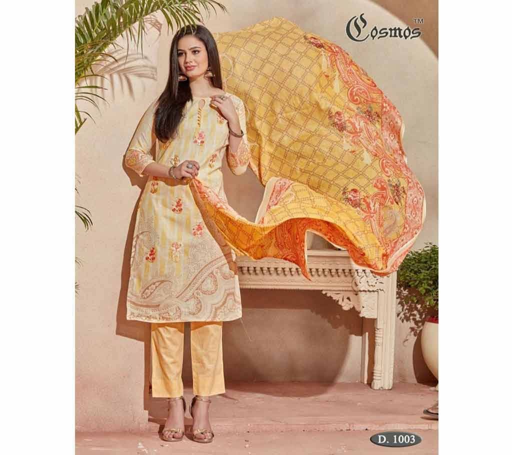 Cosmos Saadia Noor Lawn Collection Vol 1 - 1004- Light Orange - ASI