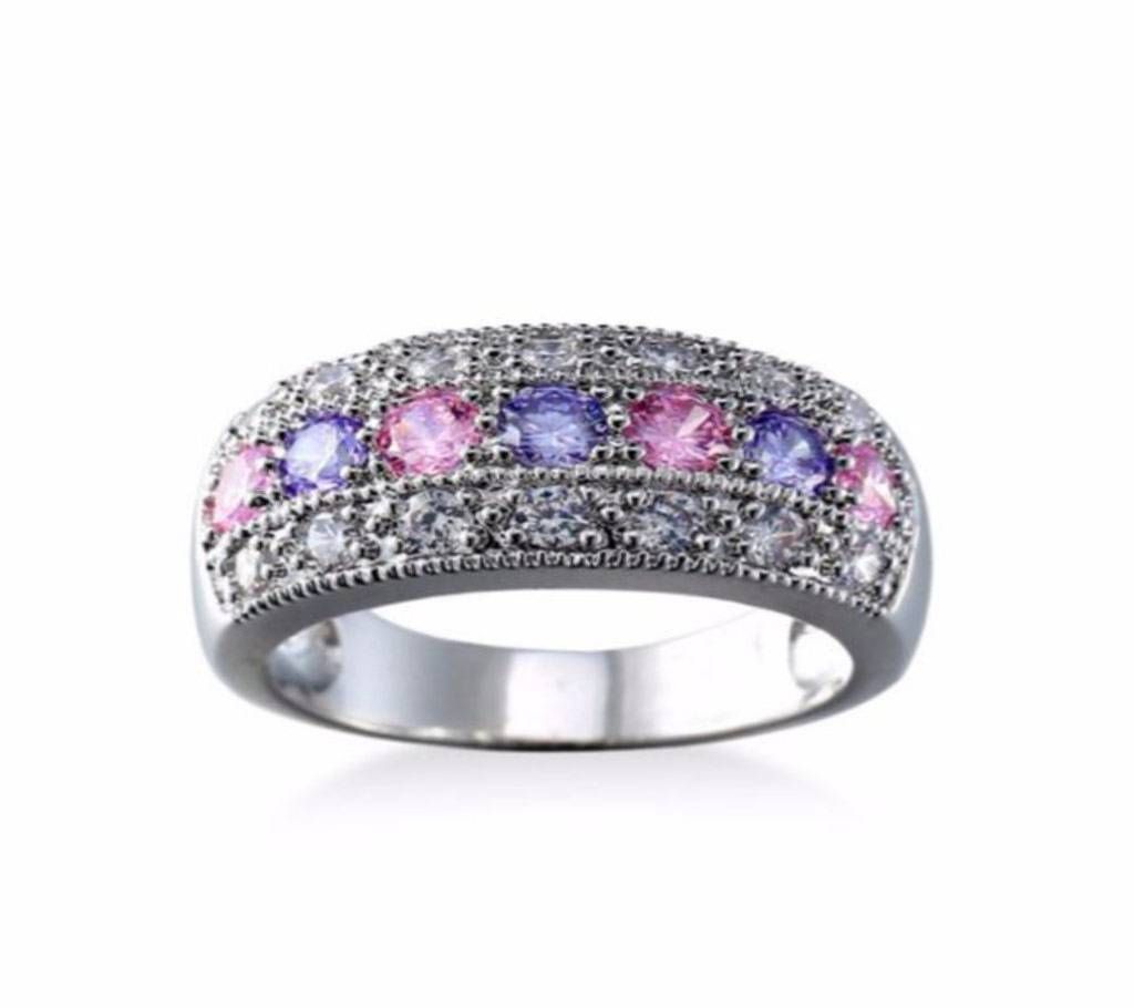 Silver Plated CZ Zircons Inlaid Crystal Rings for Women