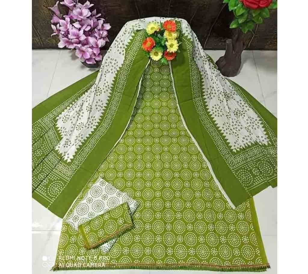 Unstitched Skin print work salwar kameez 08
