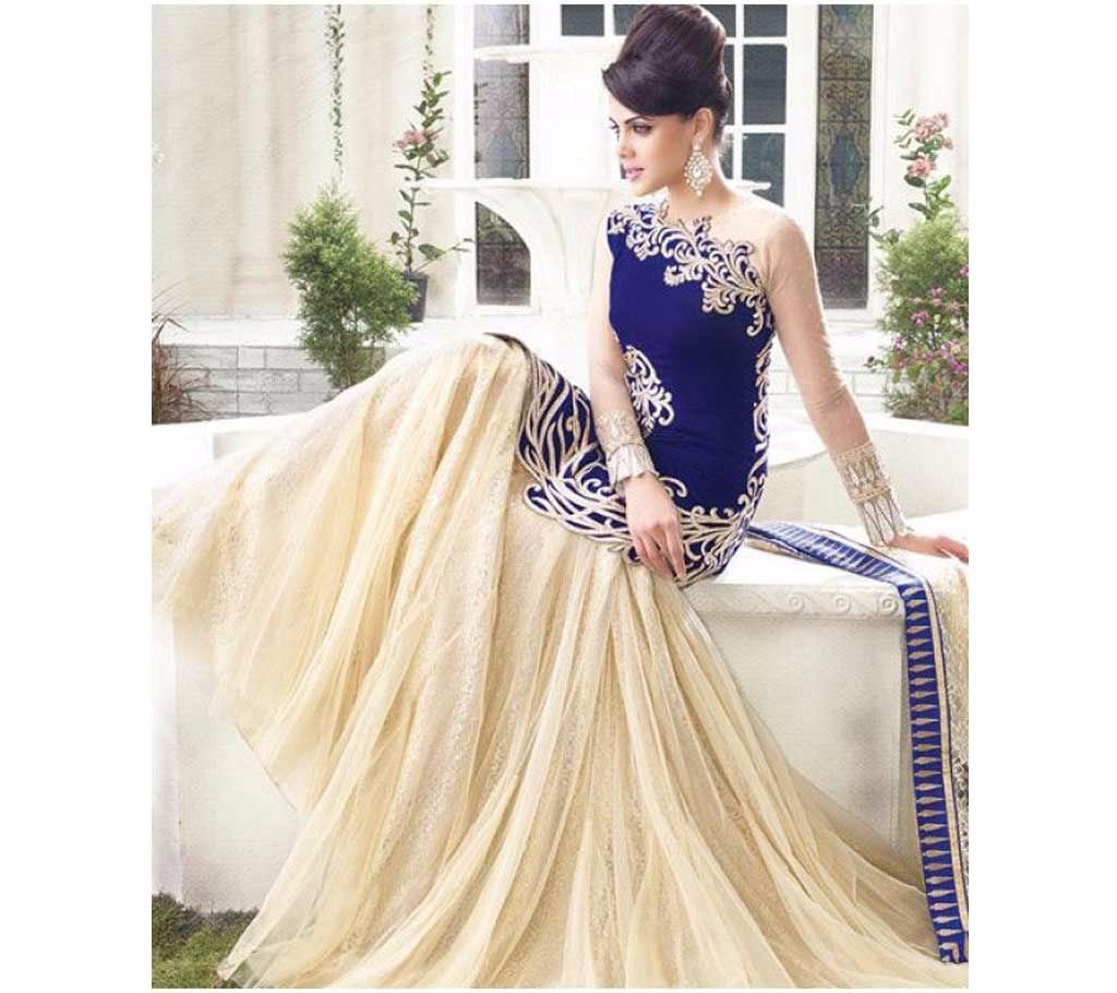 Semi-Stitch Embroidery Georgette Lehenga (Copy)