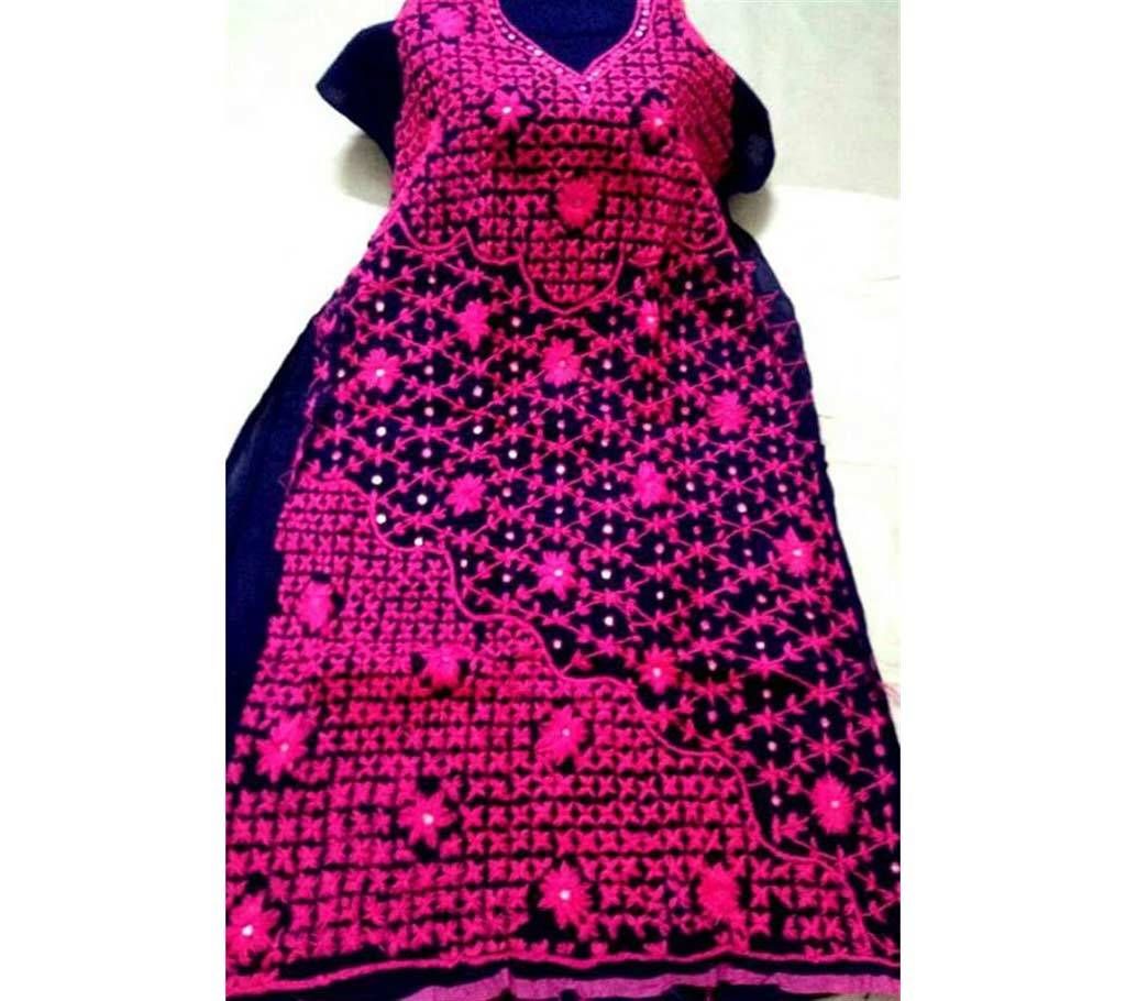 Unstitched Hand work cotton single kameez 