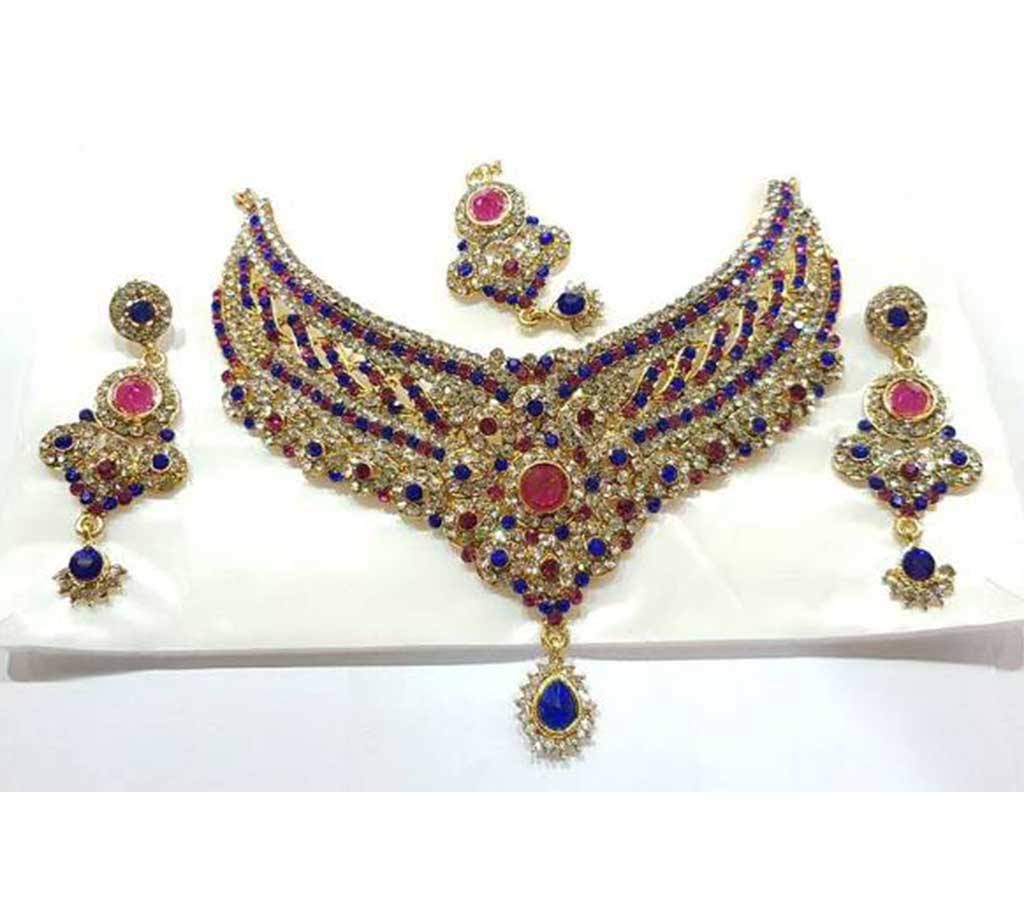 Stone Setting Indian Necklace Set